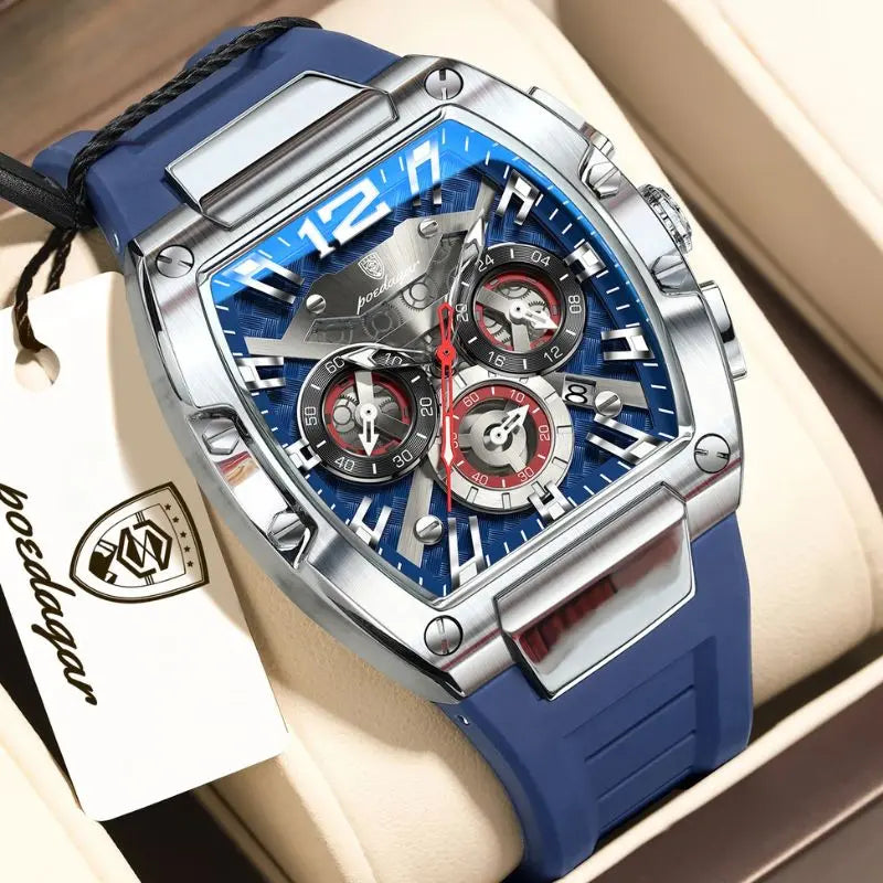 Poedagar Chronograph Uhr Raptor – Frontansicht auf hellem Hintergrund